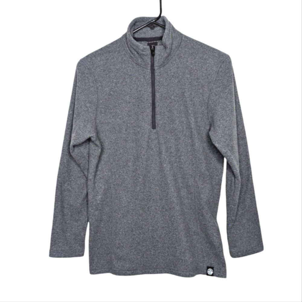 REI Co-op Women's Quarter Zip Light Gray Fleece Pullover Sweatshirt Size Medium